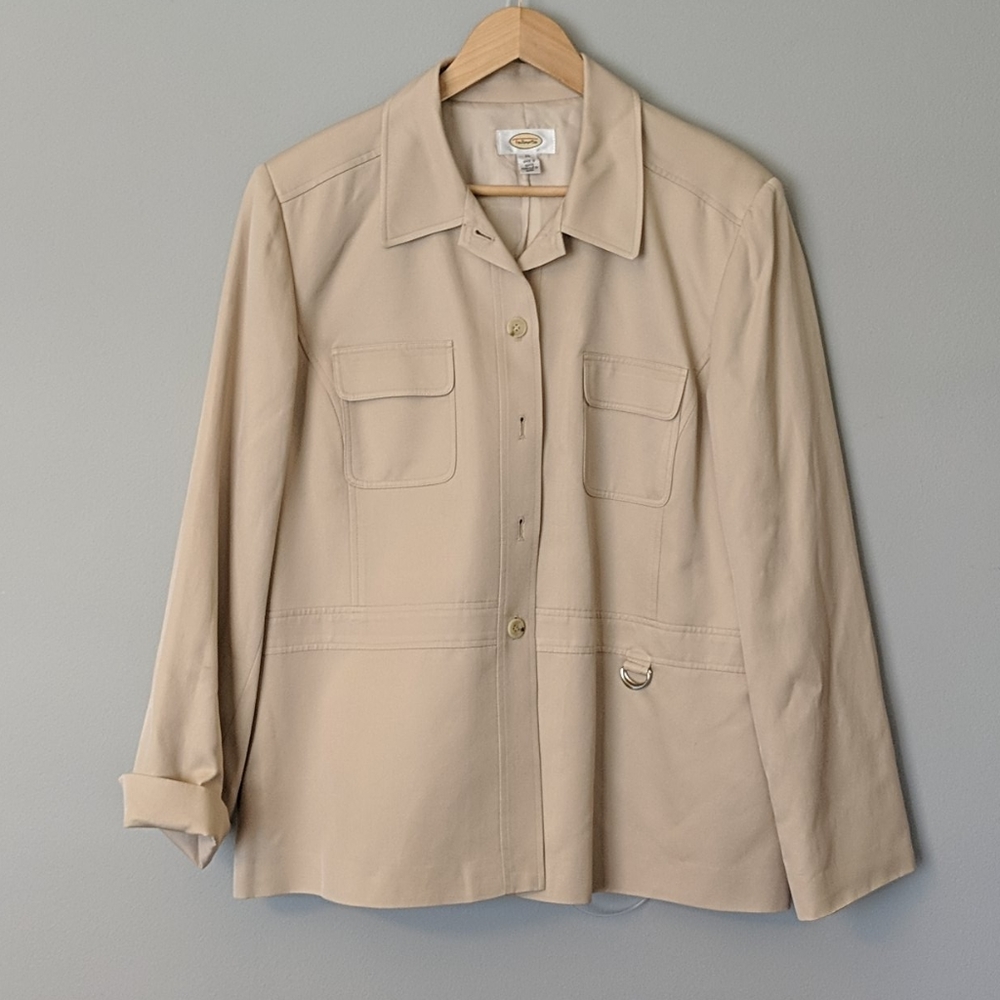 Talbot's Khaki silk/cotton blend blazer/jacket